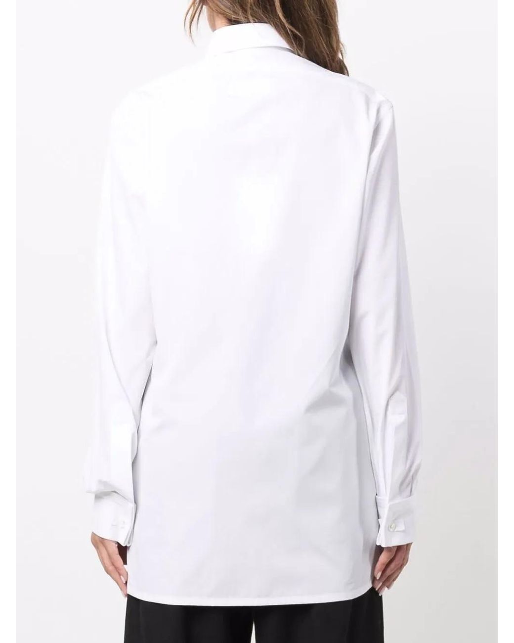 Maison Margiela White Long-Sleeve Cotton Shirt