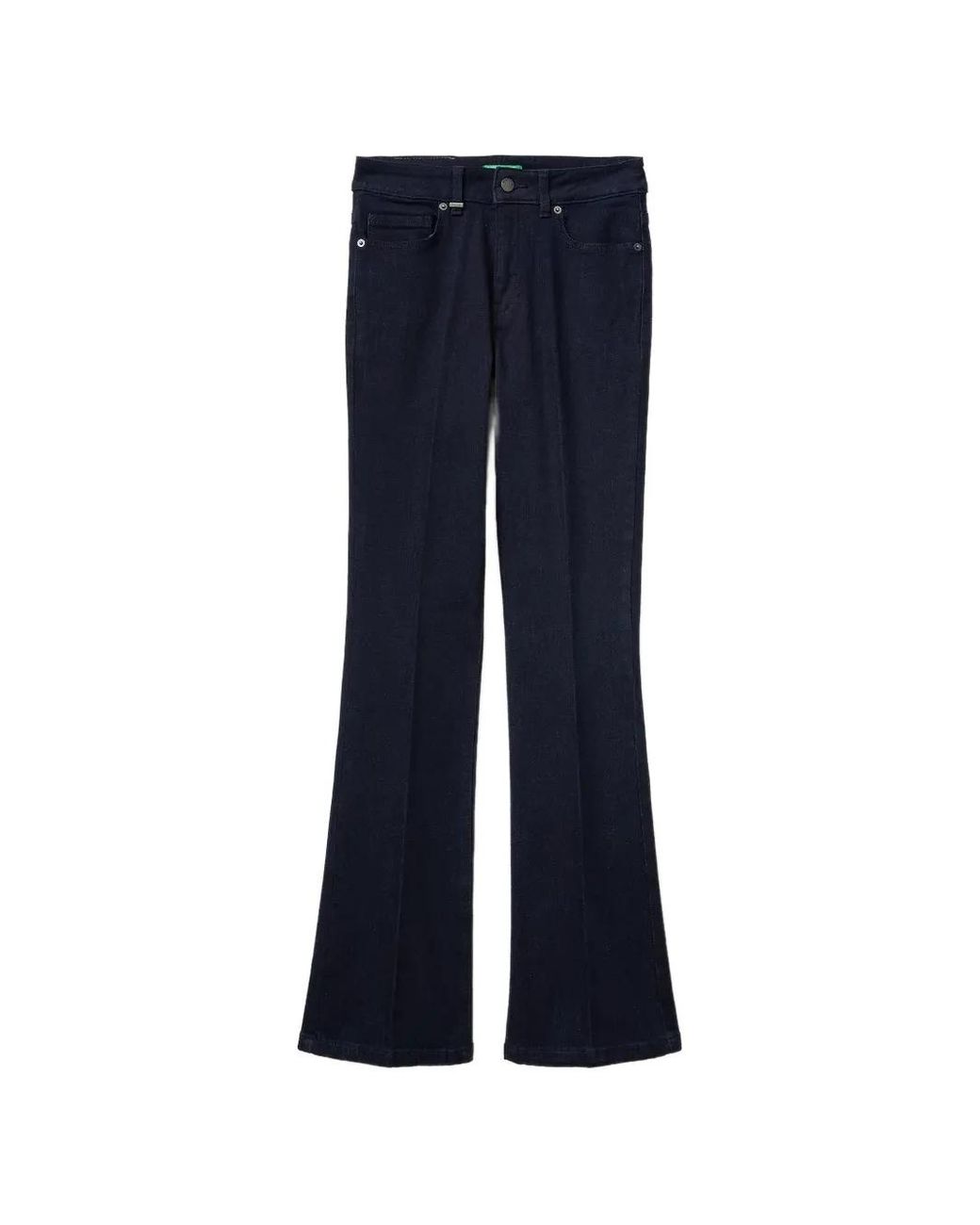 Benetton Blue Pressed-Crease Flared Jeans