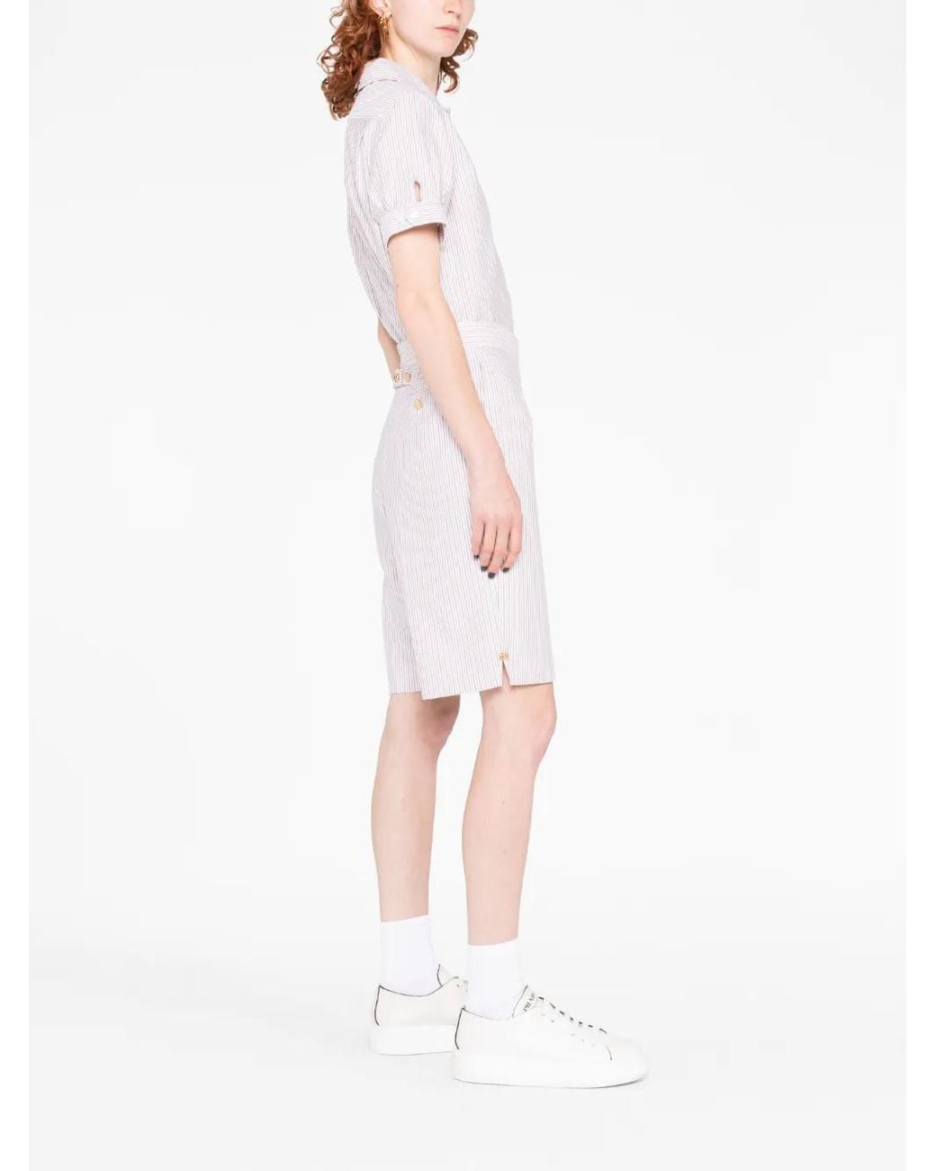 Thom Browne White Striped Bermuda Shorts