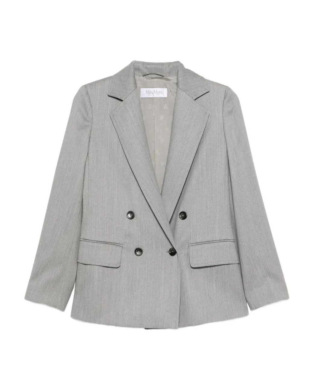 Max Mara Gray Double-Breasted Blazer