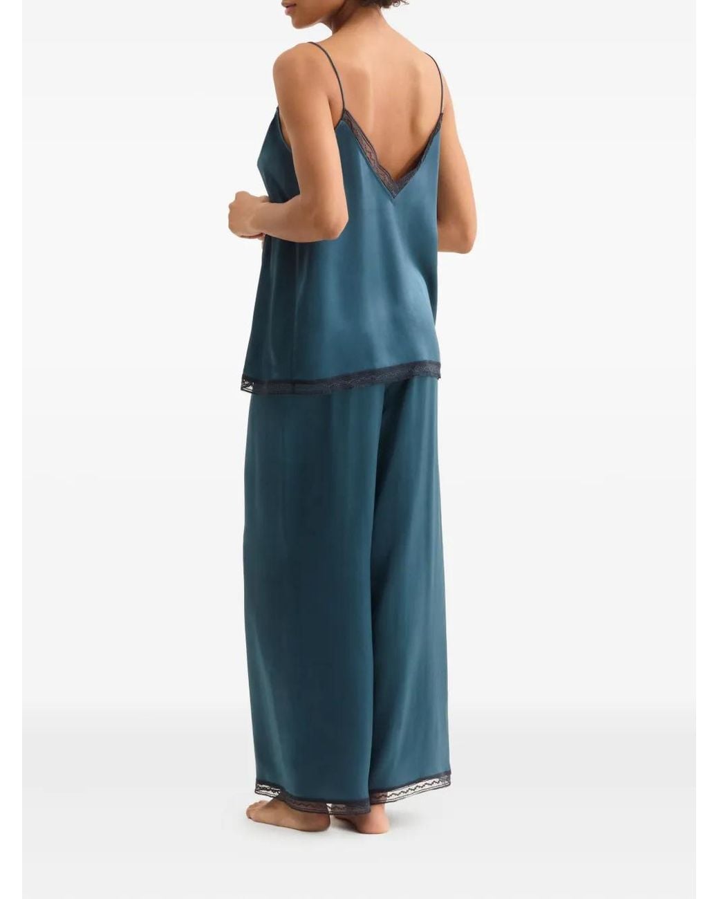 Eres Blue Instant Lace-Trim Silk Camisole