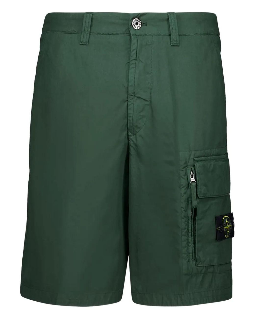 Stone Island Green Cargo Bermuda Shorts for men