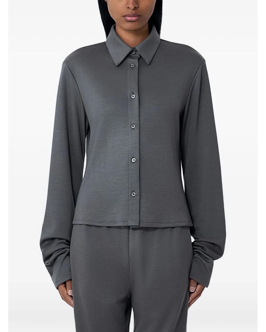 Rier Button-Down Blouse in het Gray