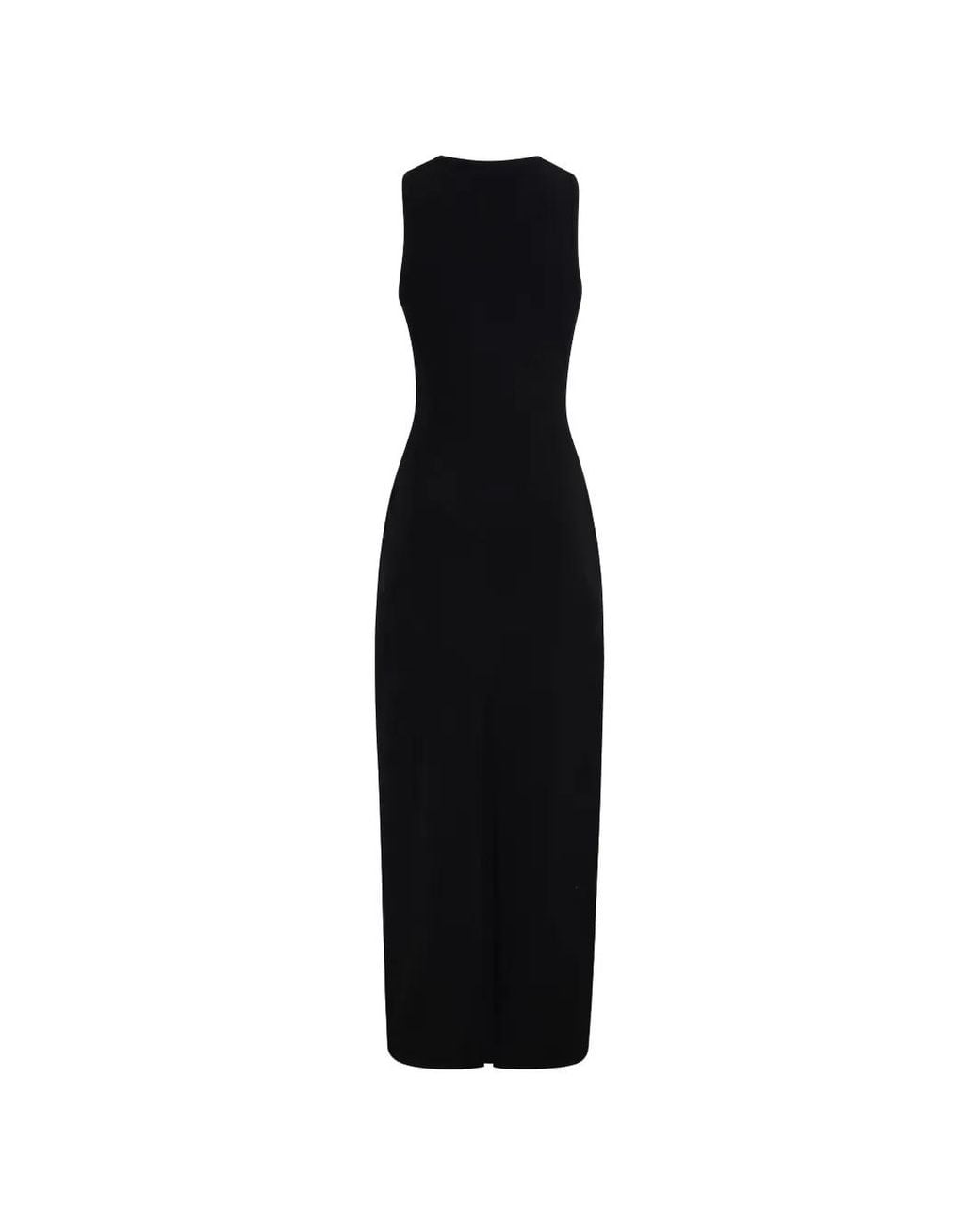 CAYET Black Nelly Scoop-Neck Ribbed Maxi Dress