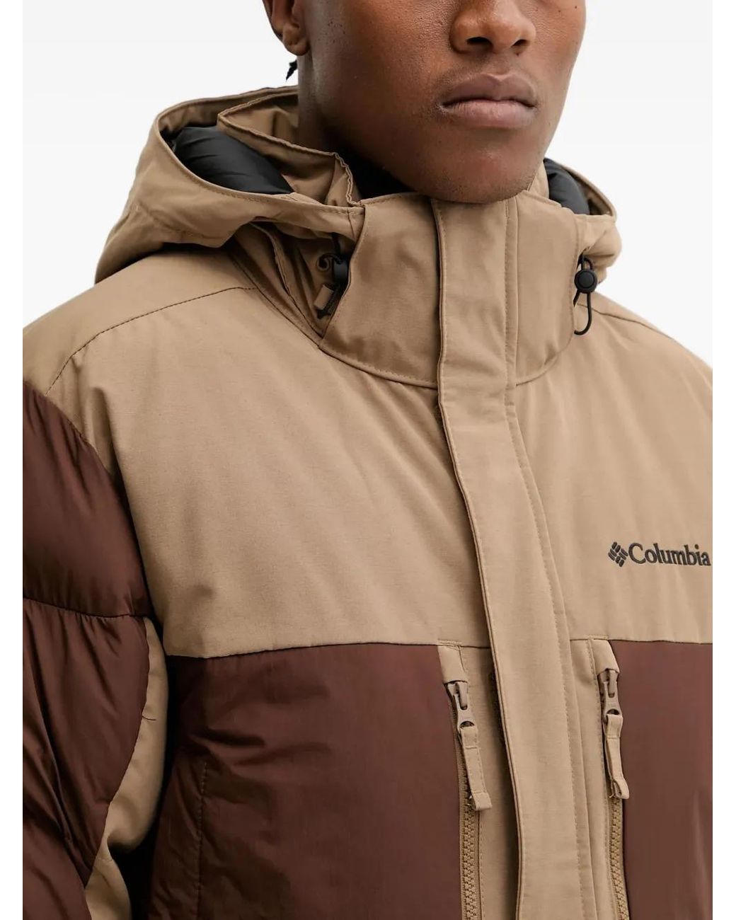 Columbia Brown Hooded Padded Jacket for men