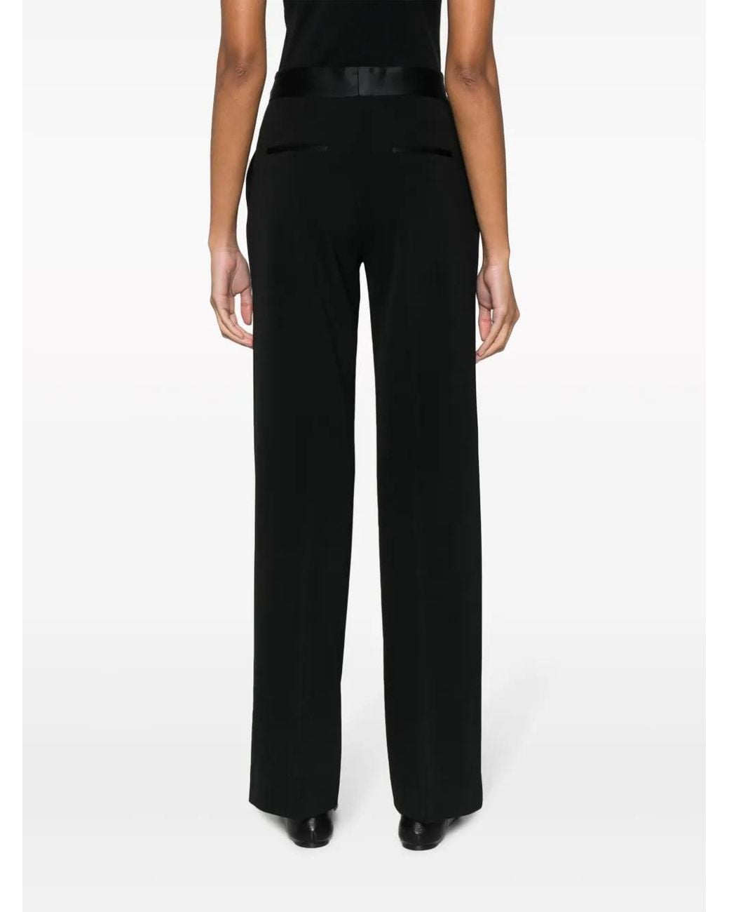 Antonelli Black Asymmetric Front-Button Tailored Trousers