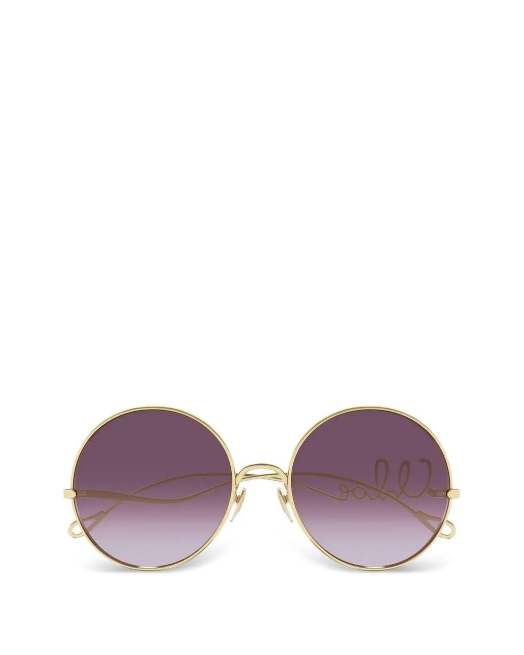 Cartier Purple Oval-Frame Sunglasses