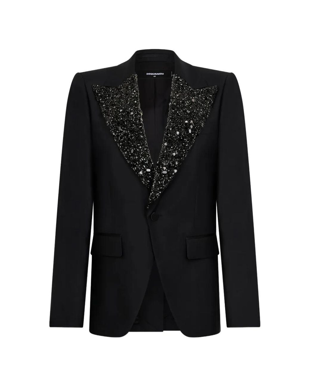 DSquared² Black Embellished-Lapels Blazer for men