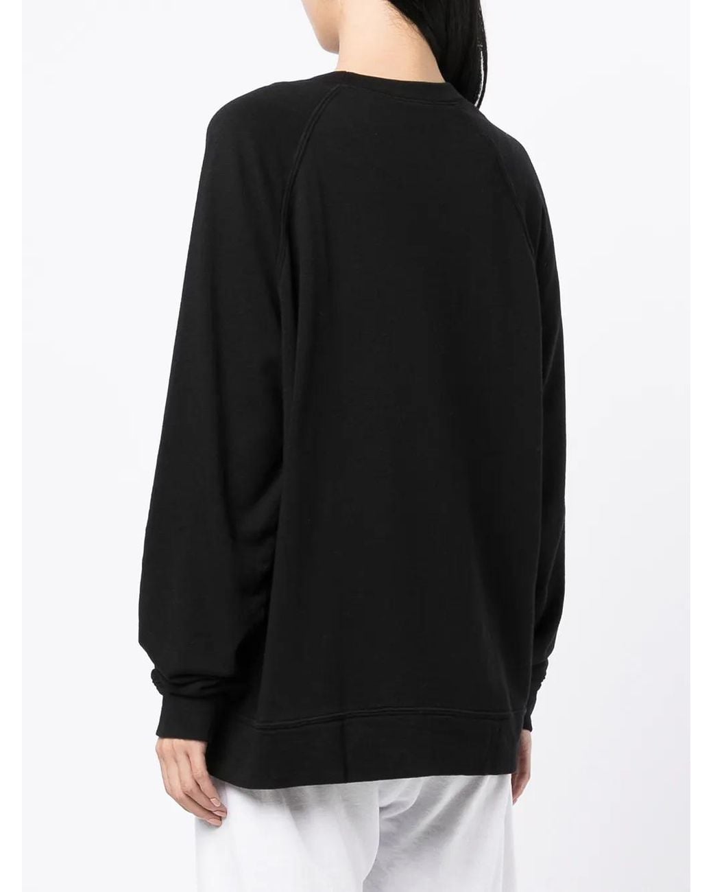 James Perse Black Loose-Fit Terry Sweatshirt