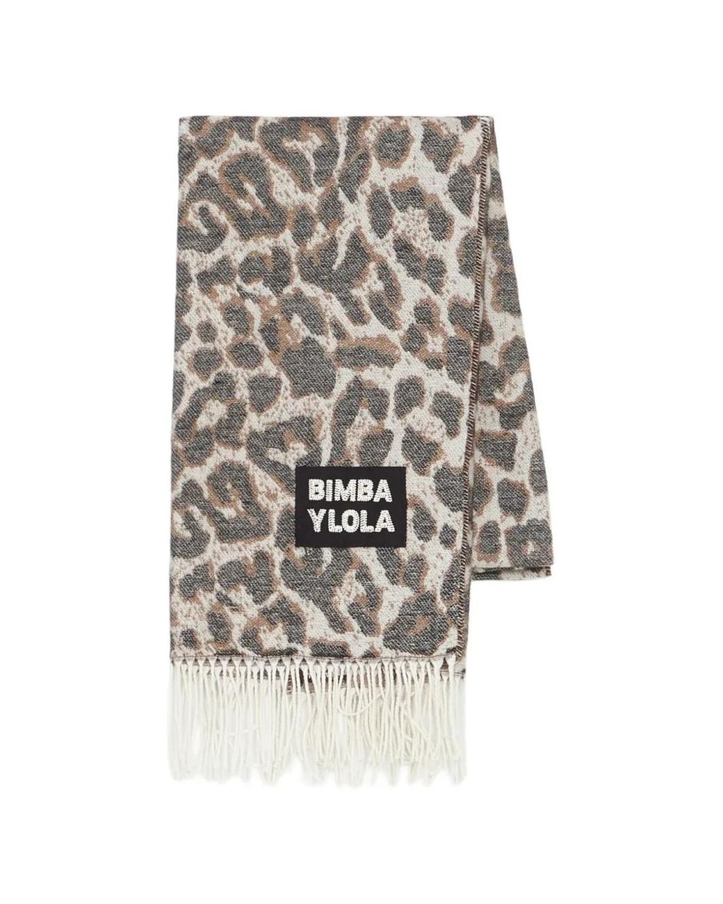 Bimba Y Lola White Leopard Spot Scarf