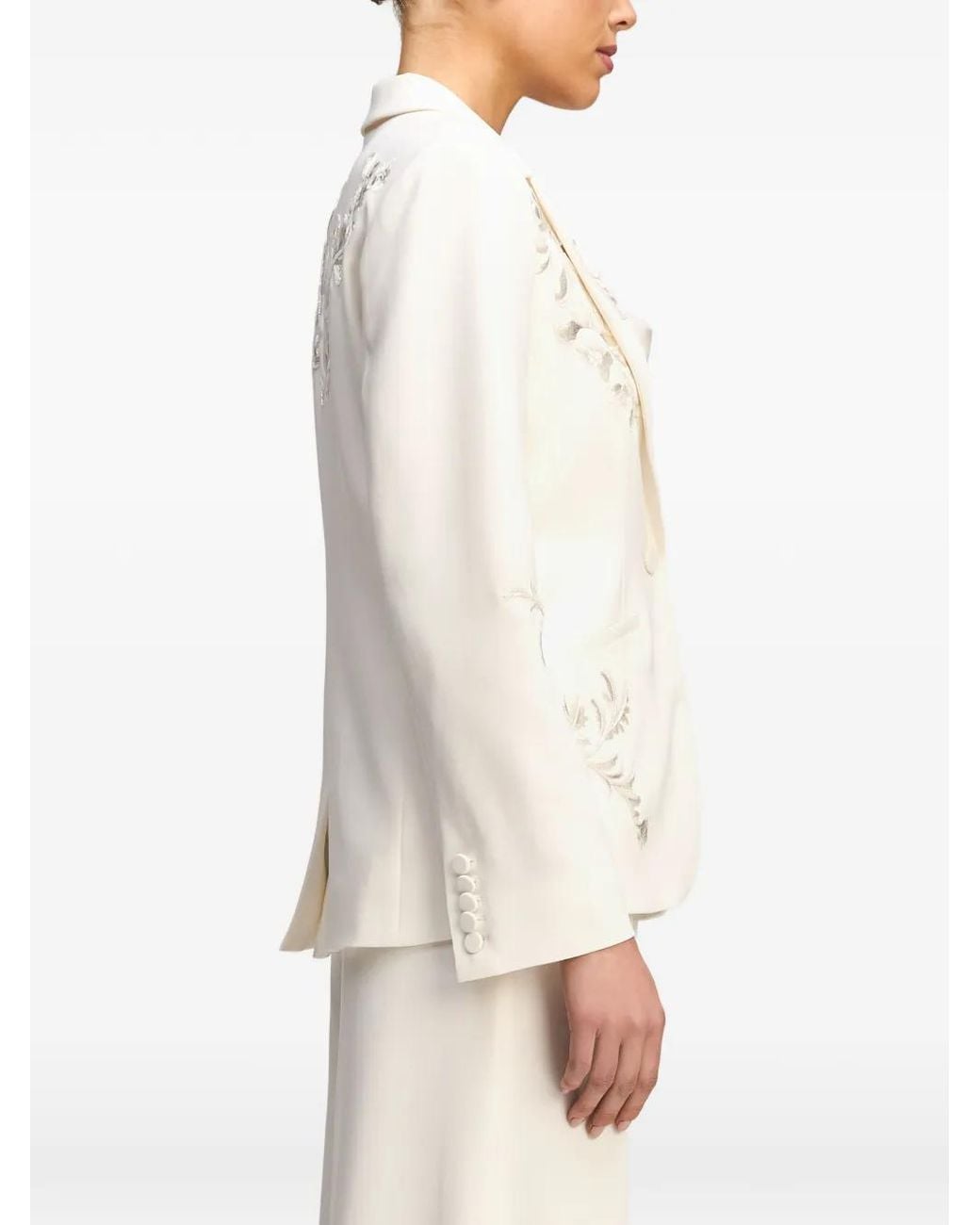 Cinq À Sept White Karlie Button-Fastening Blazer