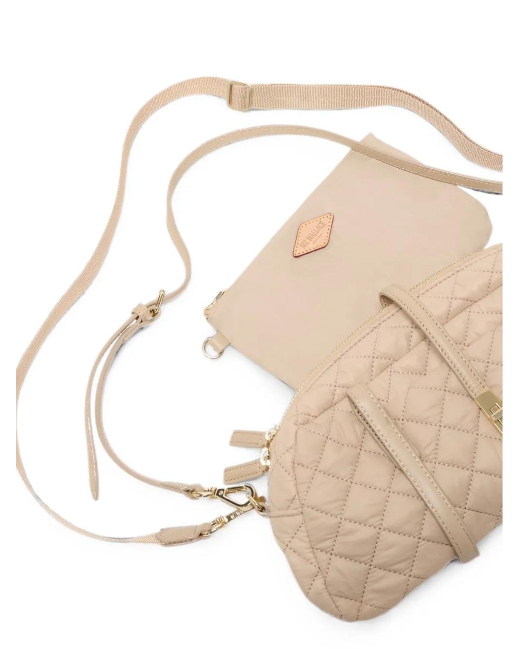 MZ Wallace Natural Small Astor Quilted Shoulder Bag