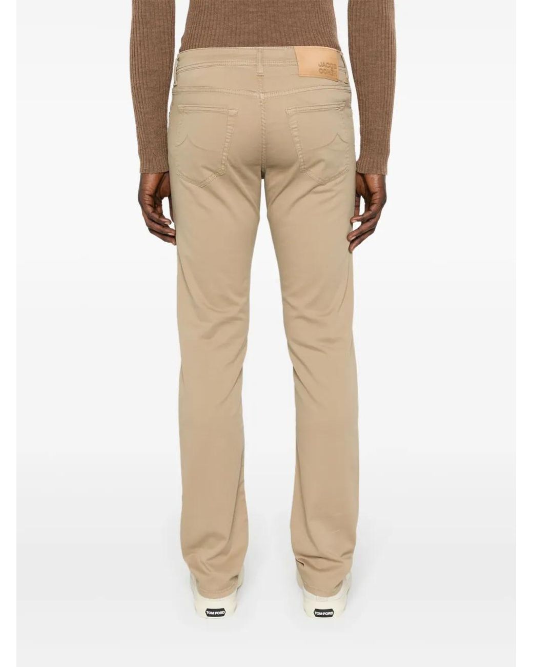 Jacob Cohen Natural Bard Slim-Cut Trousers for men