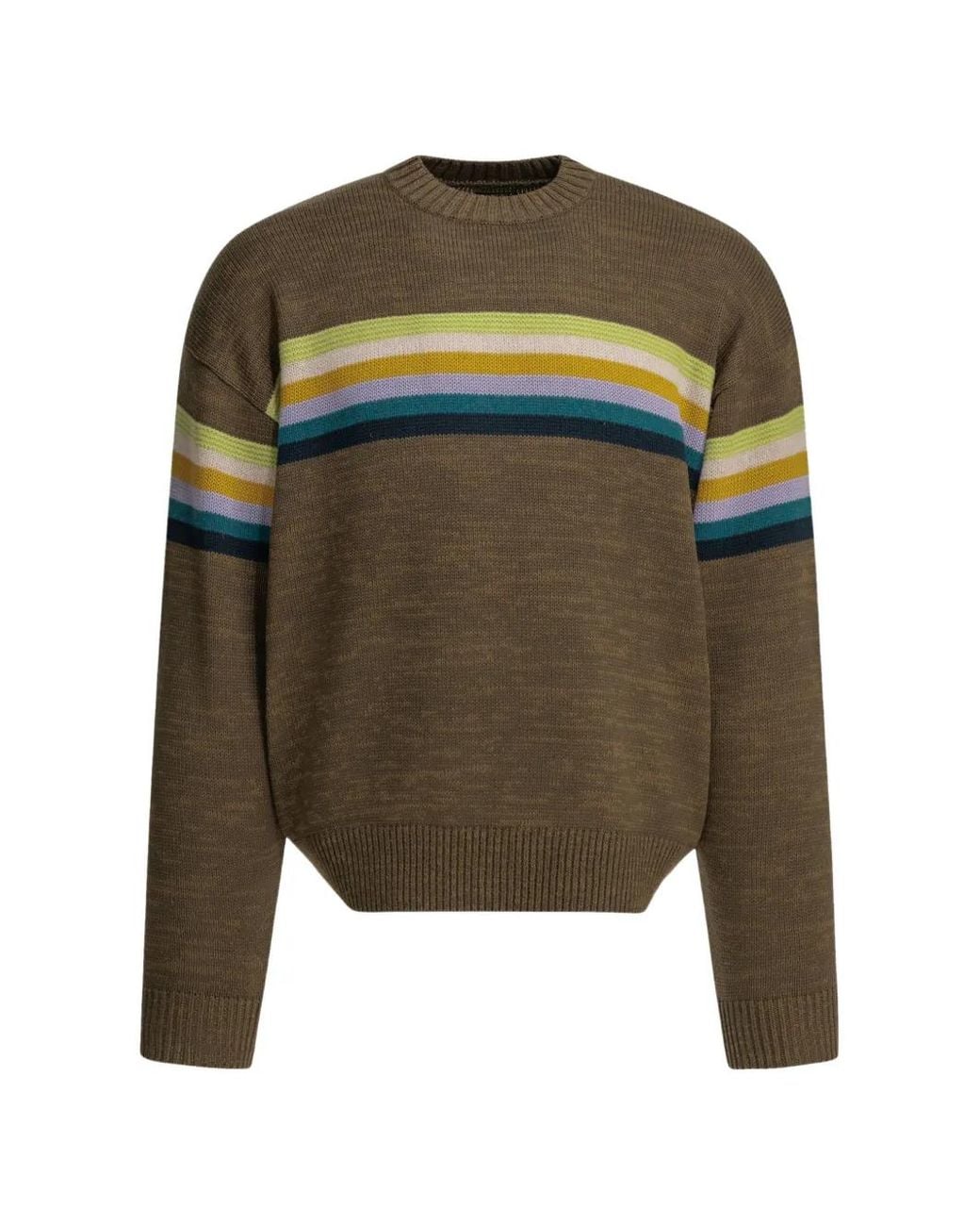 Kapital Green Pull Peckish À Rayures Et Motif De Signe De La Paix for men