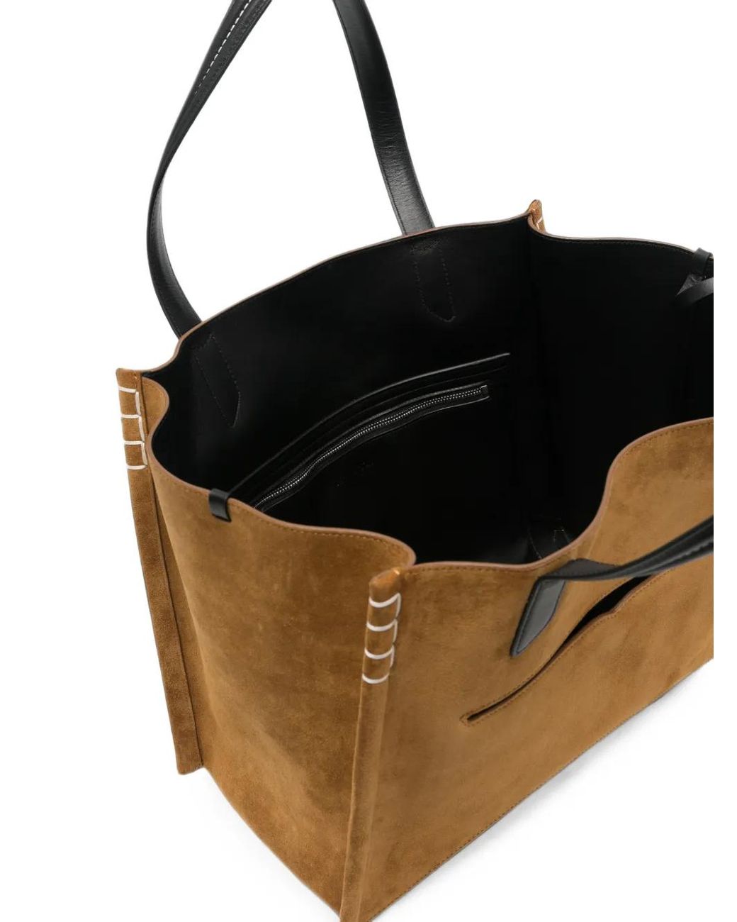 J.W. Anderson Brown Loafer Cabas Contrast-Trim Suede Tote Bag