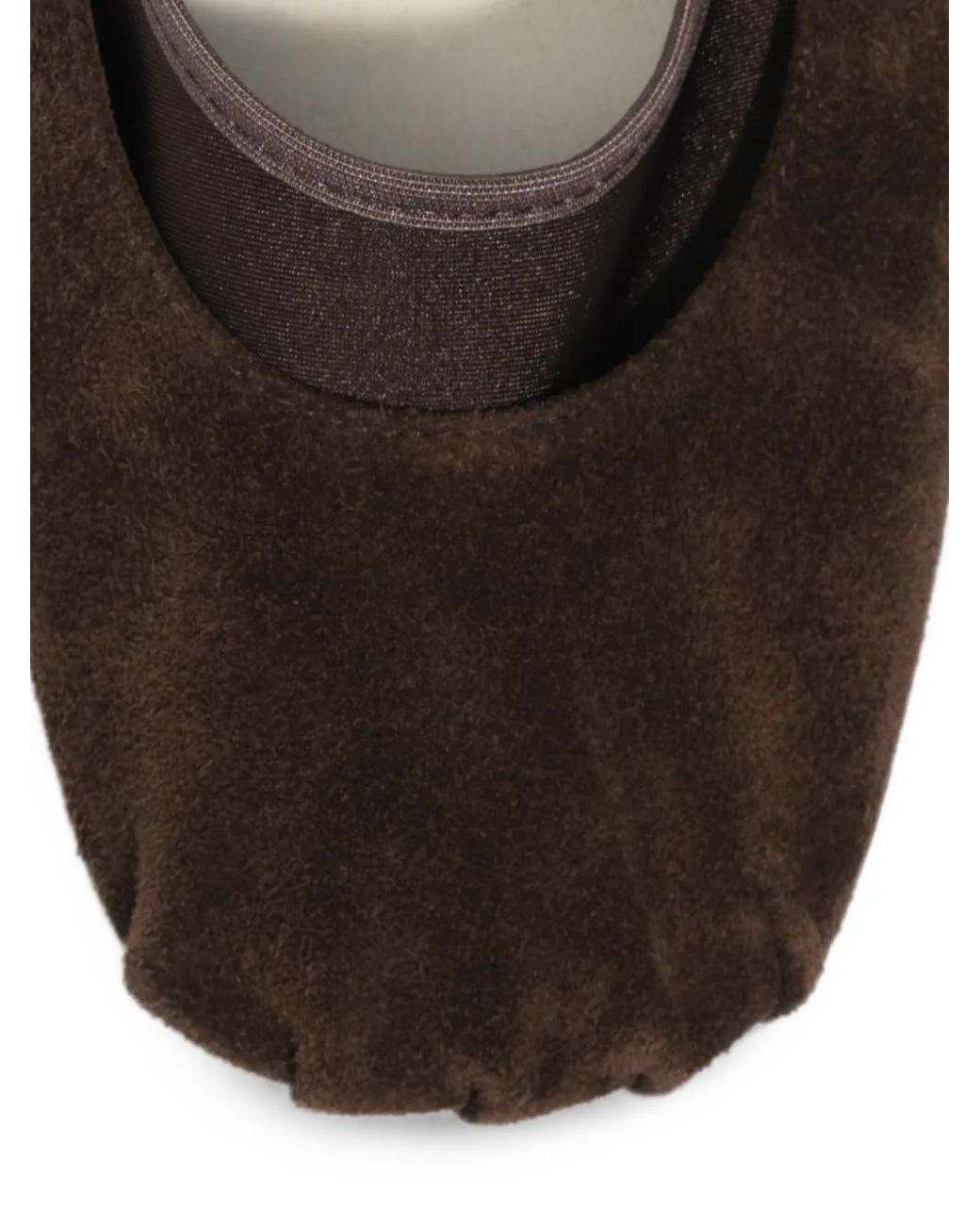 Bimba Y Lola White Dark Suede And Tricot Ballerina