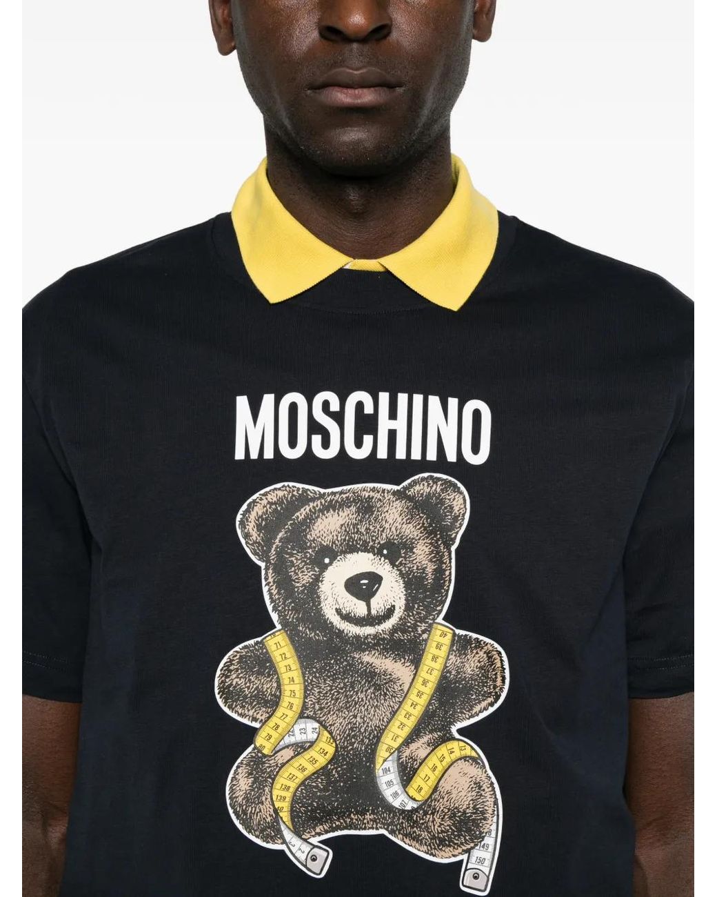 Moschino Black Teddy Bear Logo-Print T-Shirt for men