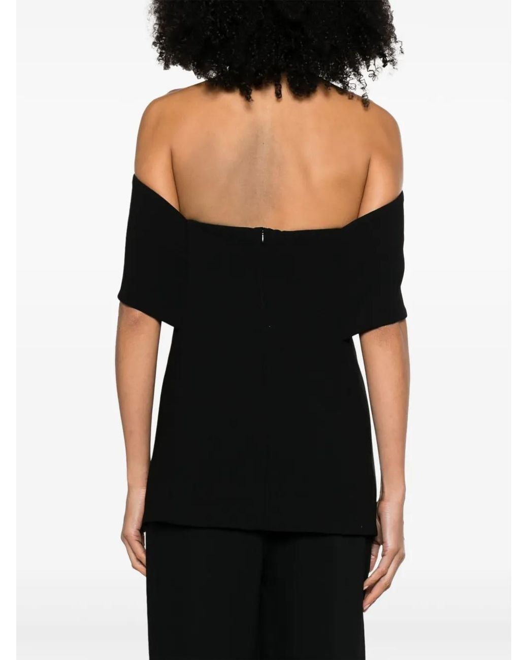 Totême Black Off-Shoulder Evening Top