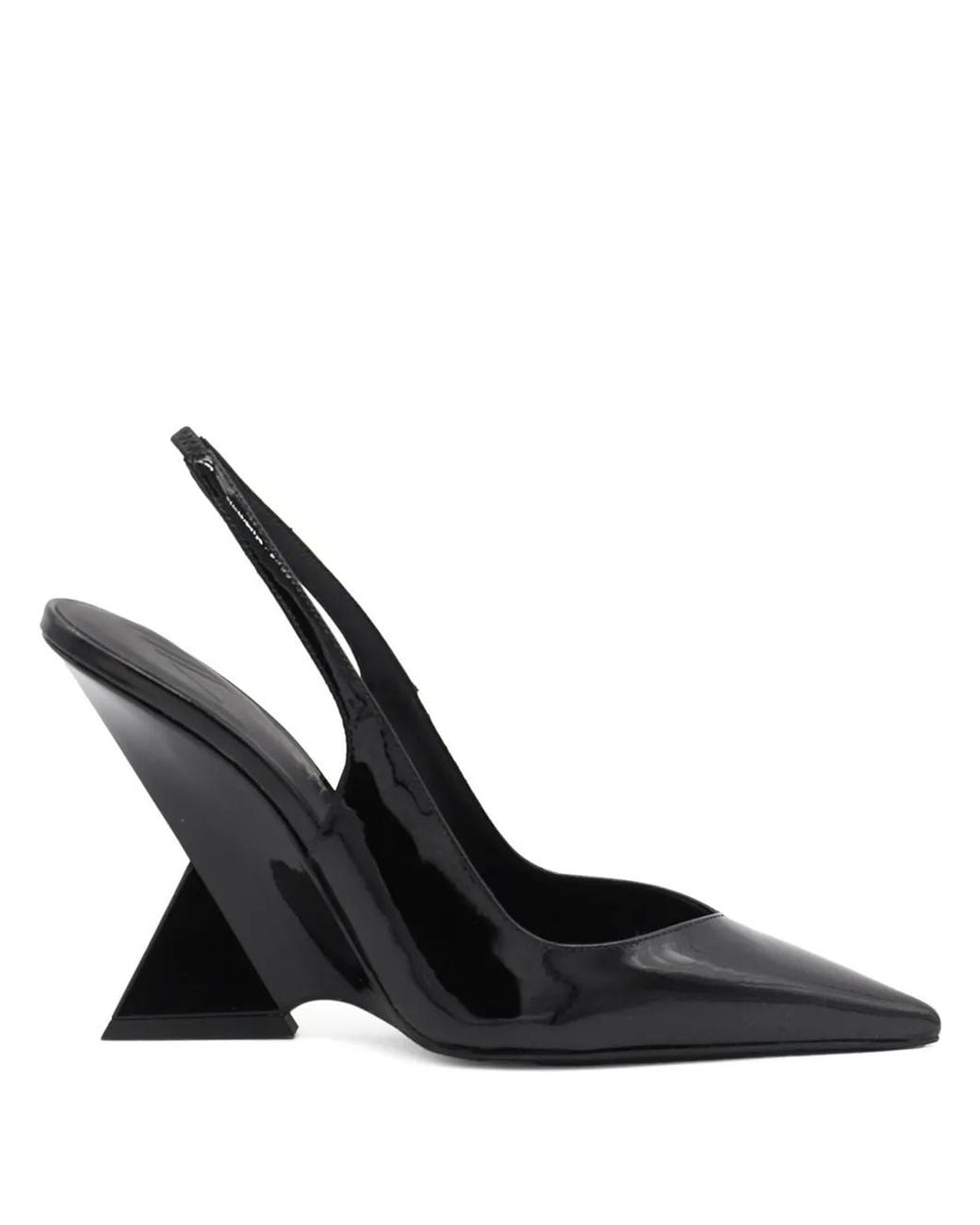 The Attico Black Cheope Patent Leather Slingback Pumps