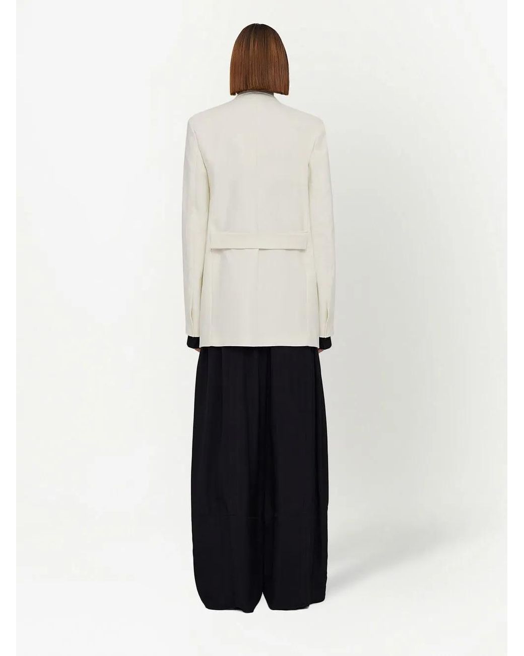 Jil Sander Black Ruffle-Trim Long-Sleeved Shirt