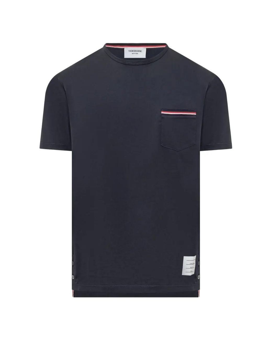 Thom Browne Blue Cotton T-Shirt for men