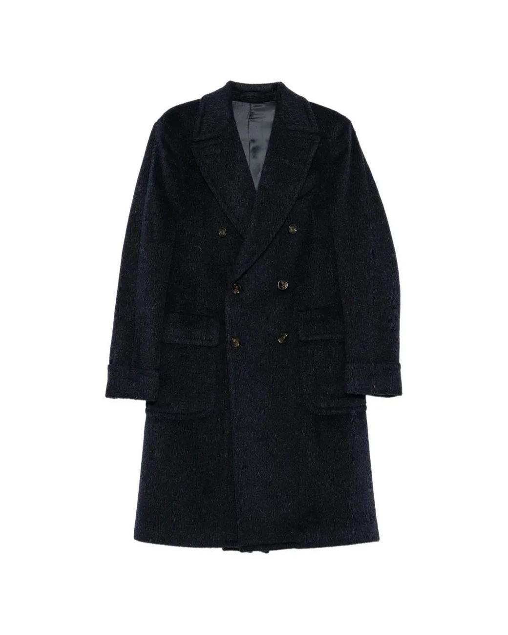 Lardini Black Double-Breasted Coat for men