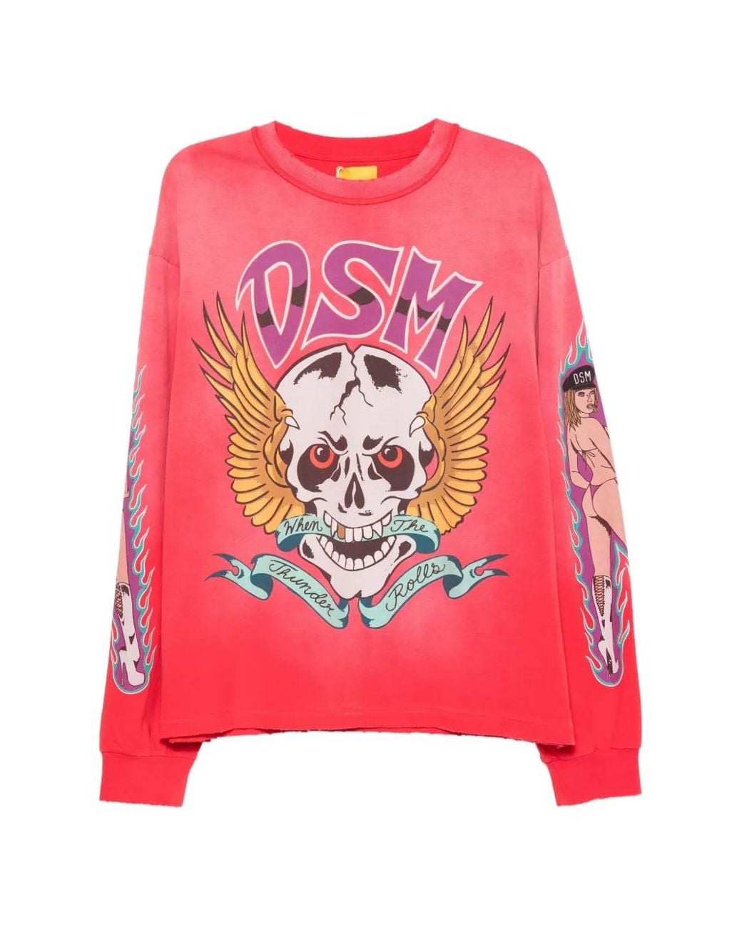 DIET STARTS MONDAY Pink T-Shirt Imprimé À Manches Longues for men