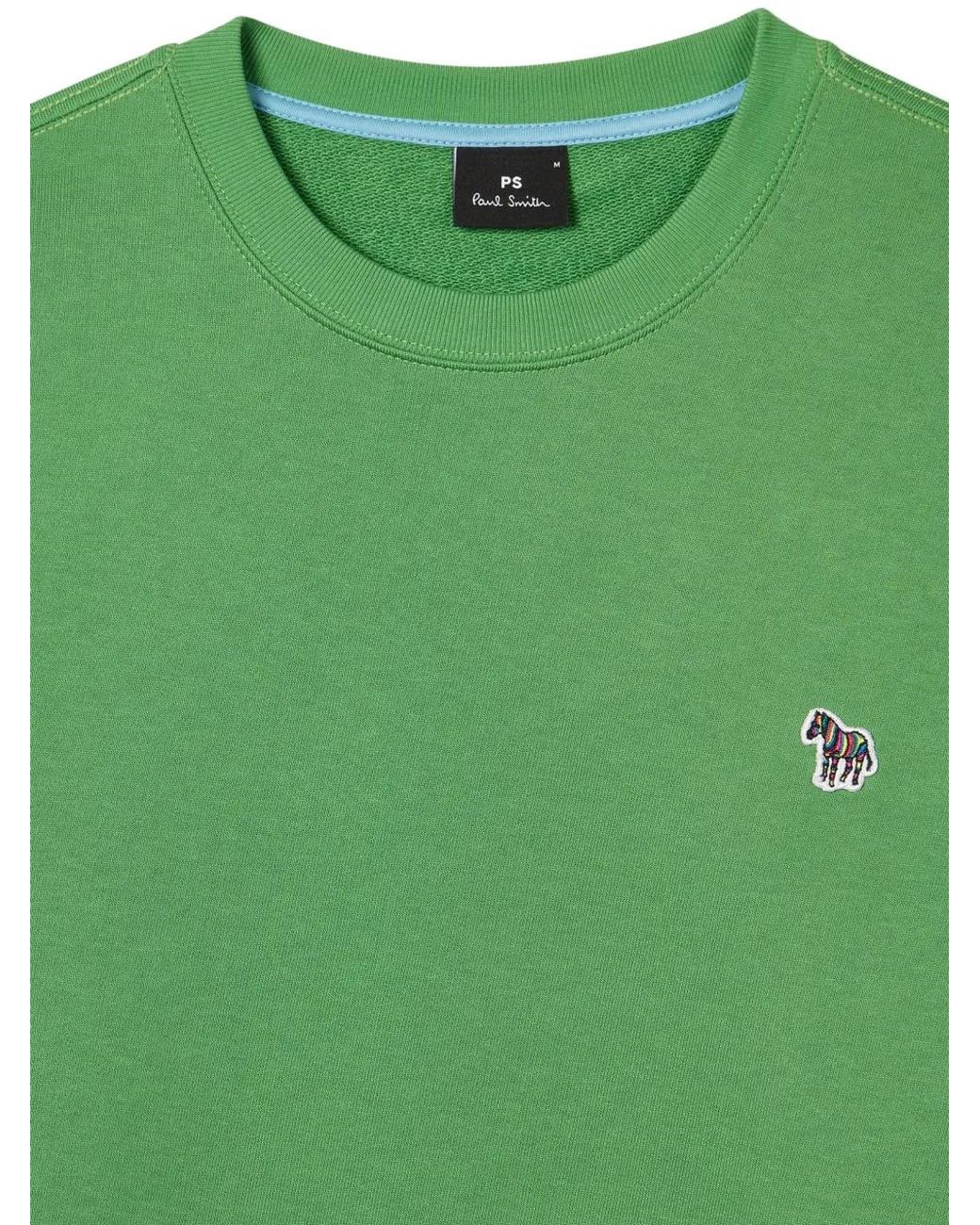 Paul Smith Green Organic Cotton Zebra Logo Sweatshirt for men