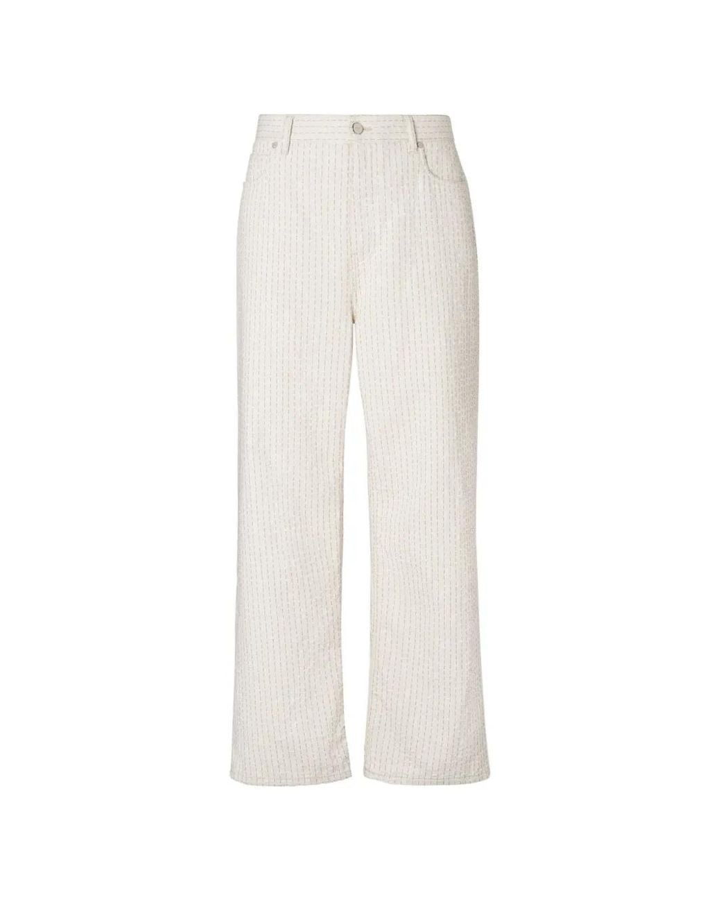 Vaqueros Rectos Con Costuras Fendi de hombre de color White