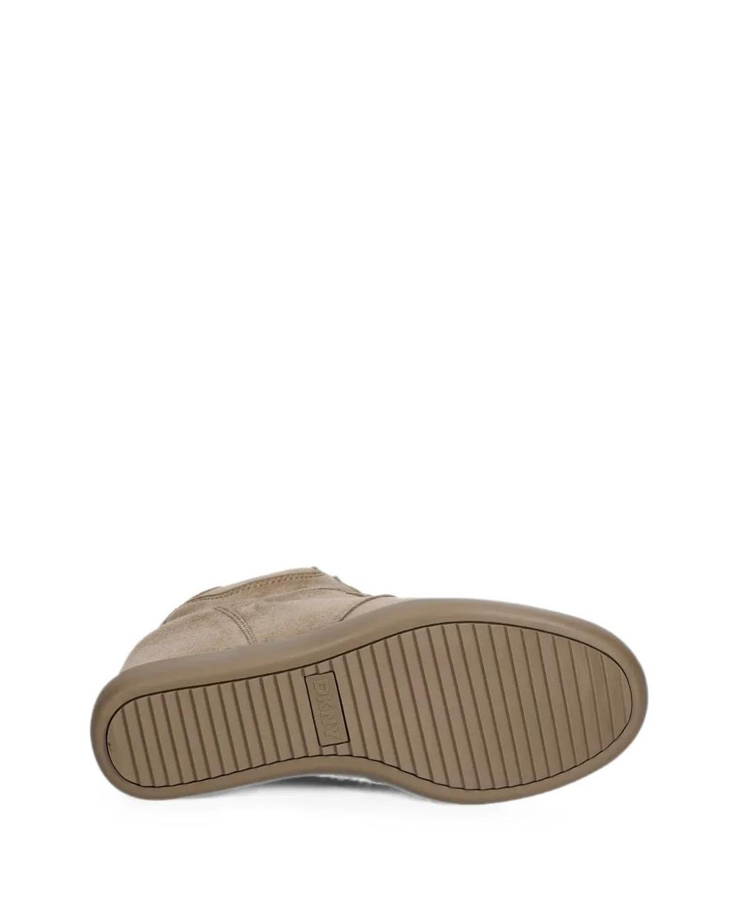 DKNY Brown Wedge-Heel Logo-Print Sneakers