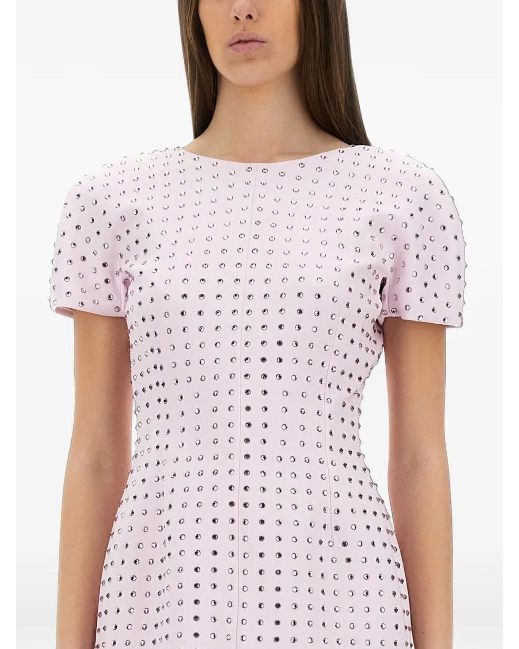 Sportmax White Rhinestone-Embellished Mini Dress