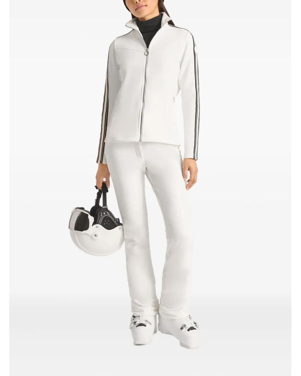 Fusalp White Zip-Front Ski Jacket