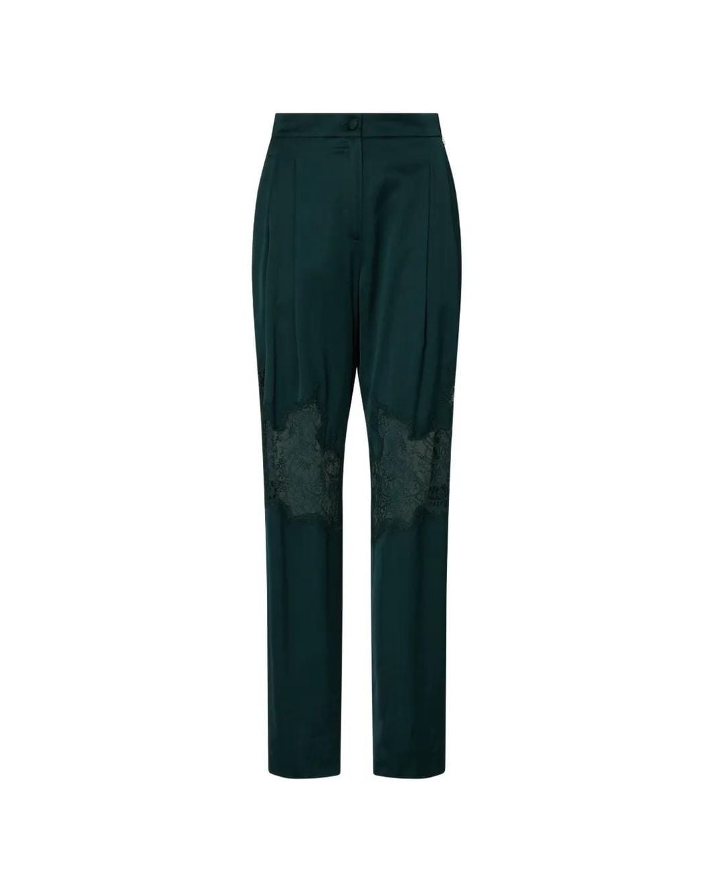 Liu Jo Green Satin Trousers With Lace Details