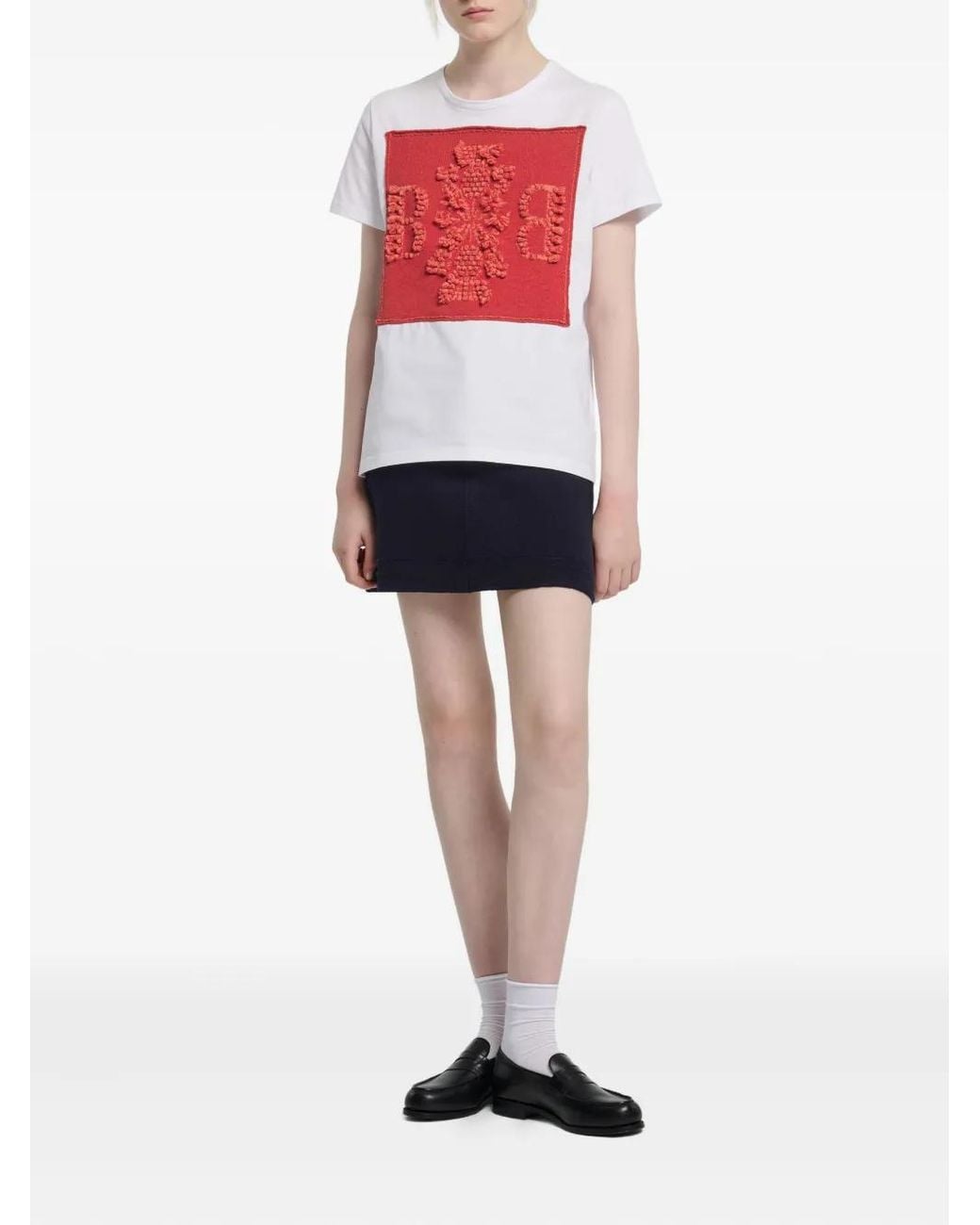 Barrie Red Logo-Patch T-Shirt