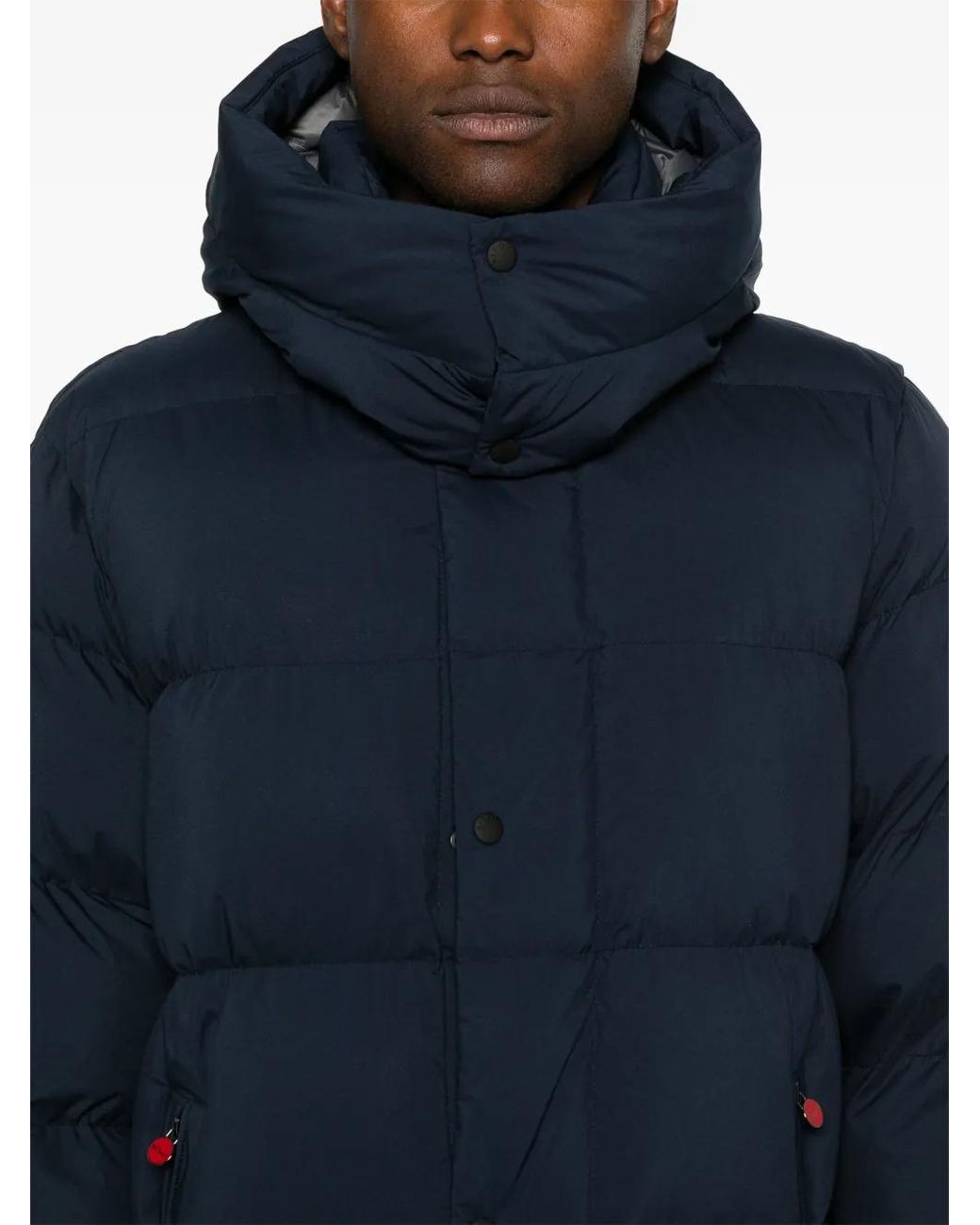 Kiton Blue Hooded Puffer Coat for men