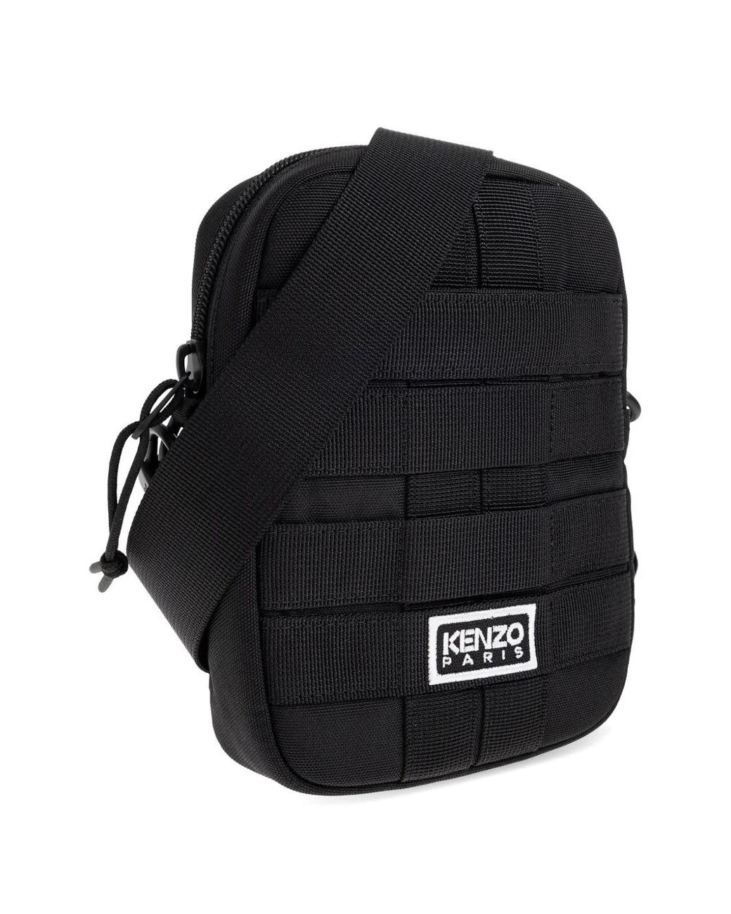 KENZO Black Explorer Logo-Detail Messenger Bag for men