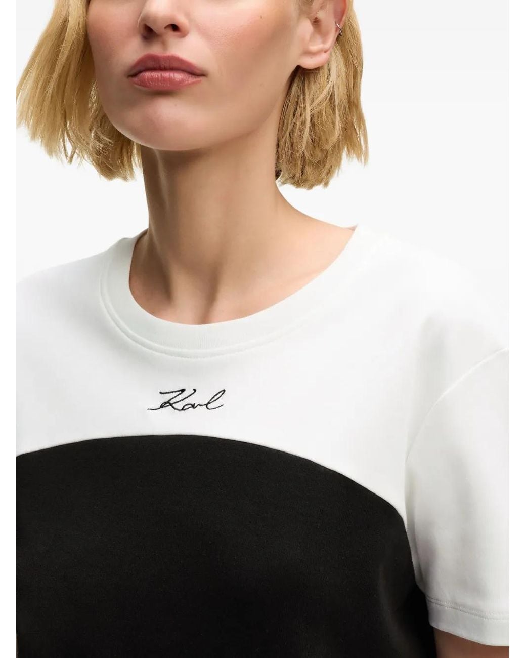 Karl Lagerfeld Black Short-Sleeves Cotton T-Shirt