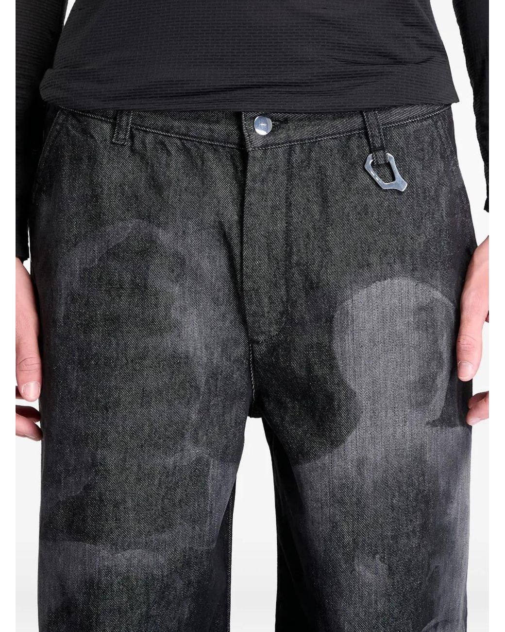 HELIOT EMIL Black Laser Denim Jeans for men