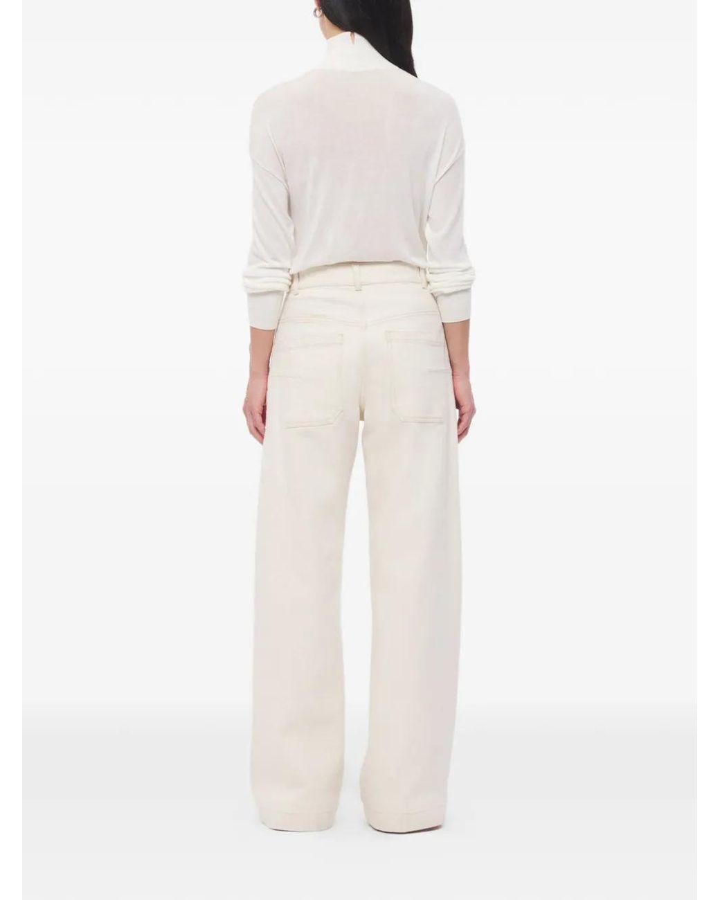 Another Tomorrow White Carpenter Jeans