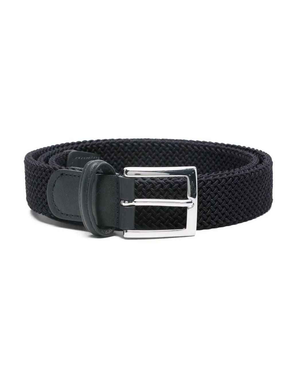 Kiton Geweven Riem in het Black voor heren
