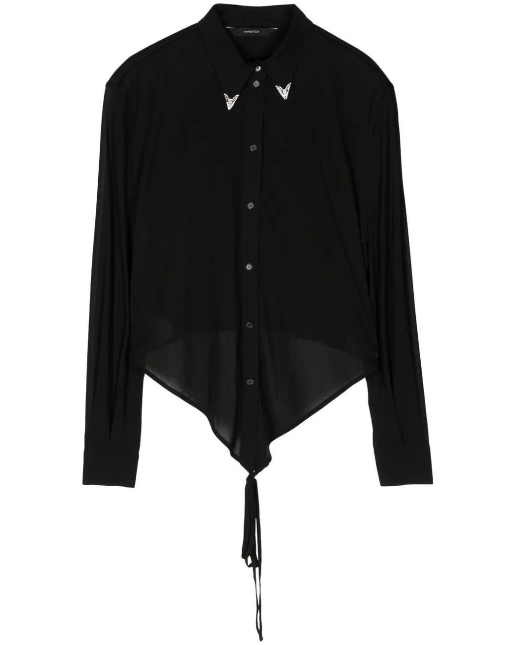 Chemise À Détail De Sangle Pushbutton en coloris Black