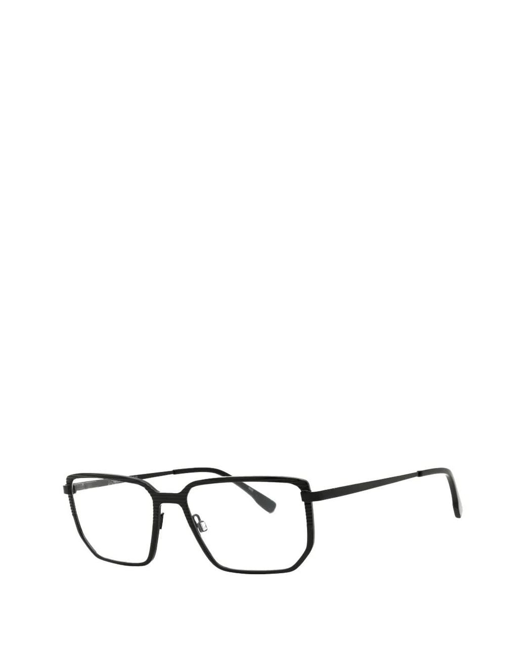 MCALLISTER Black Lunettes De Vue À Monture Rectangulaire for men