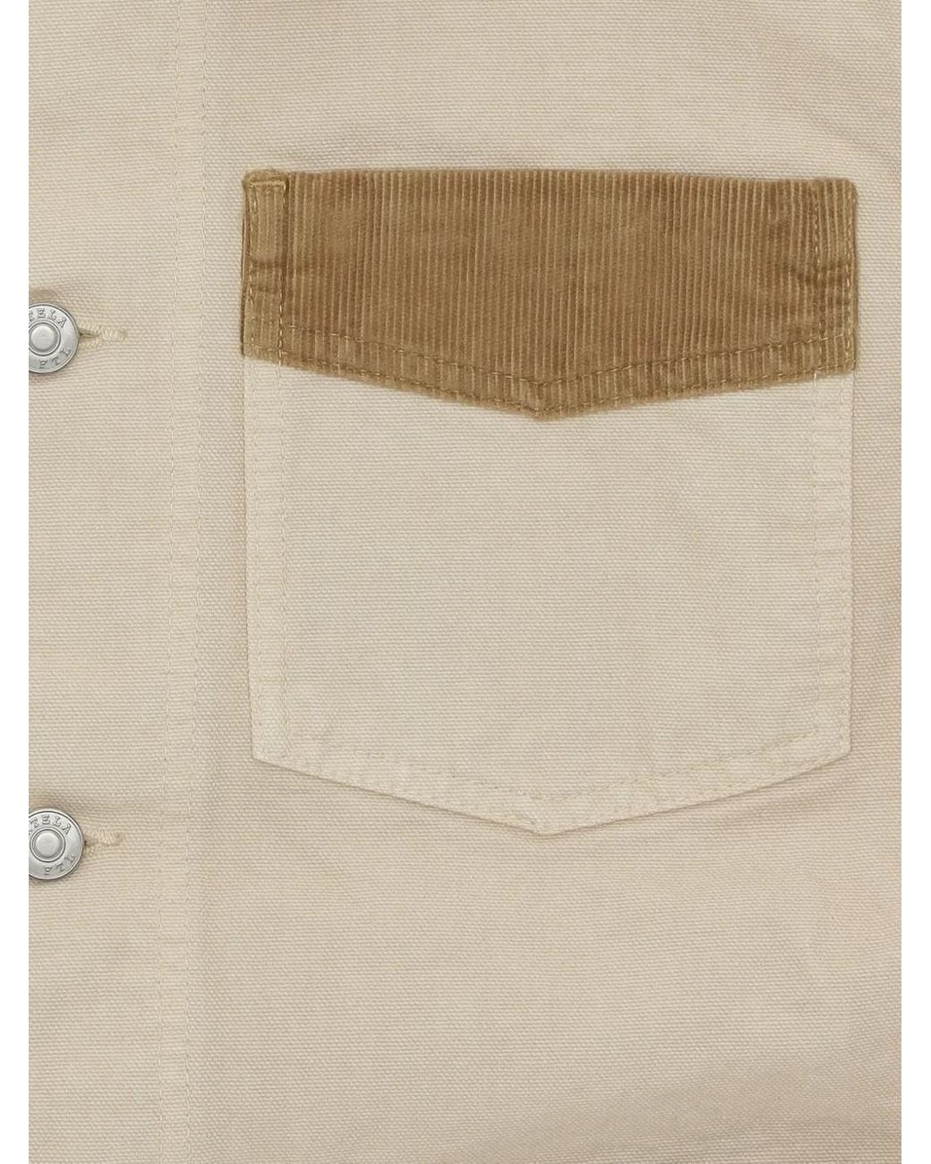 Fortela Natural Arapaho Corduroy-Trim Canvas Jacket for men