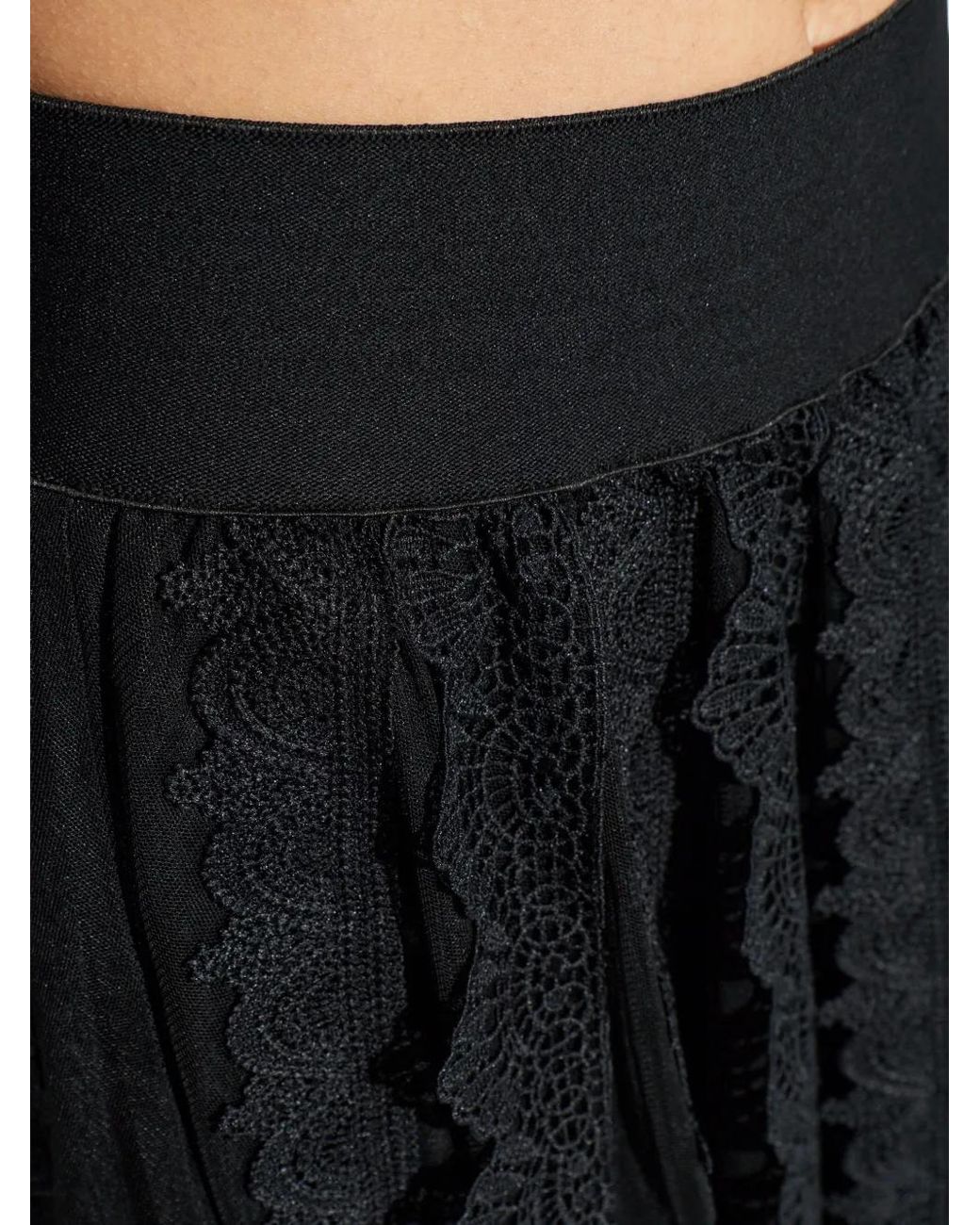 AllSaints Black Vashtie Lace Maxi Skirt