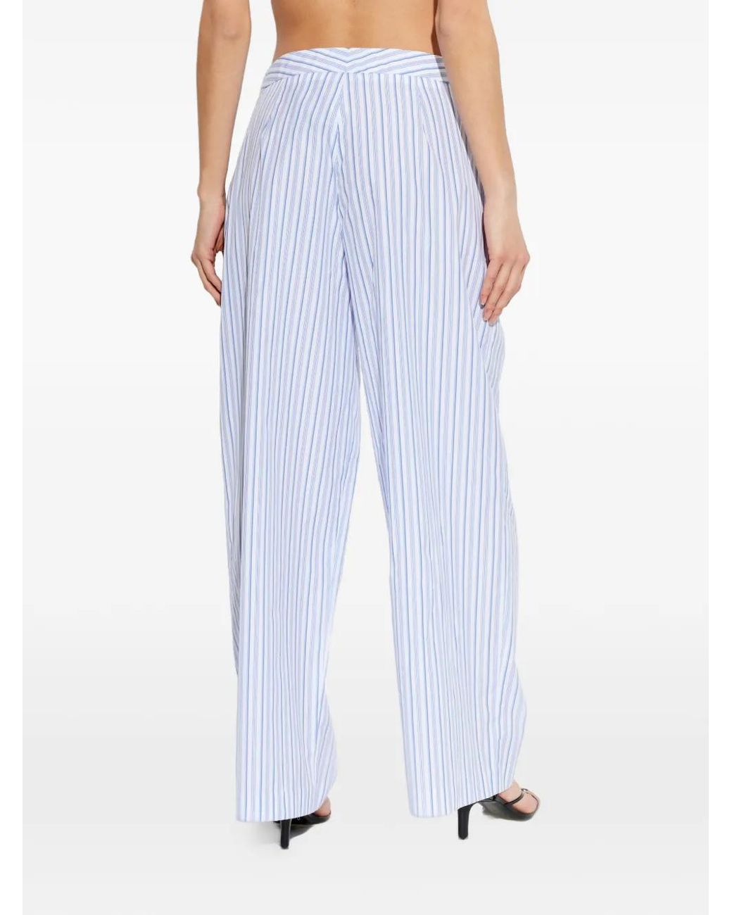 Rag & Bone Blue Pantalon Plissé À Rayures