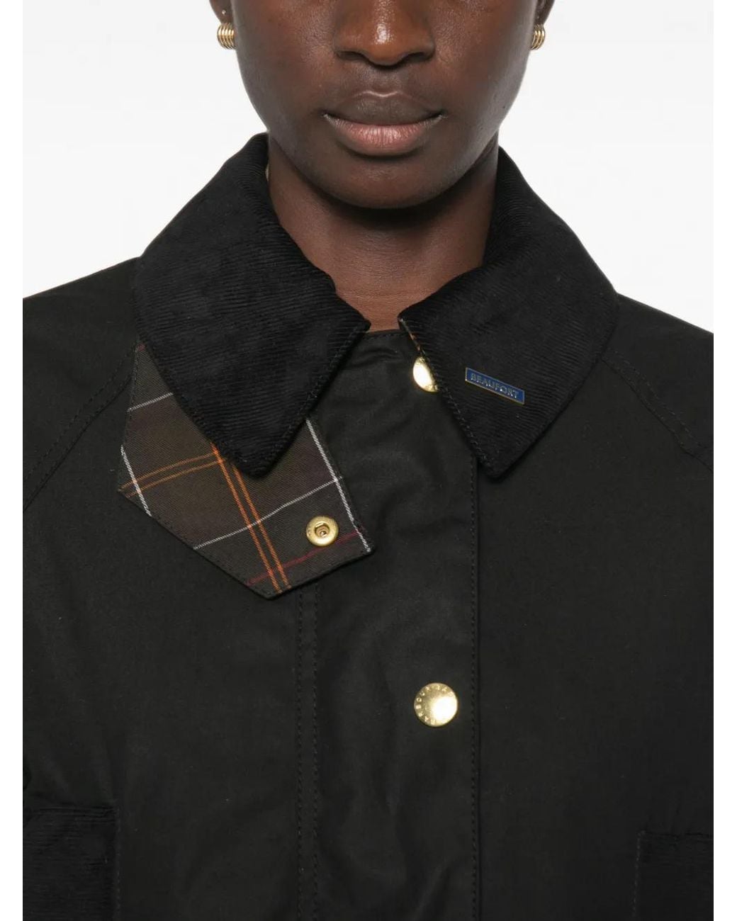 Barbour Icons Beaufort Jas Met Patchwork in het Black