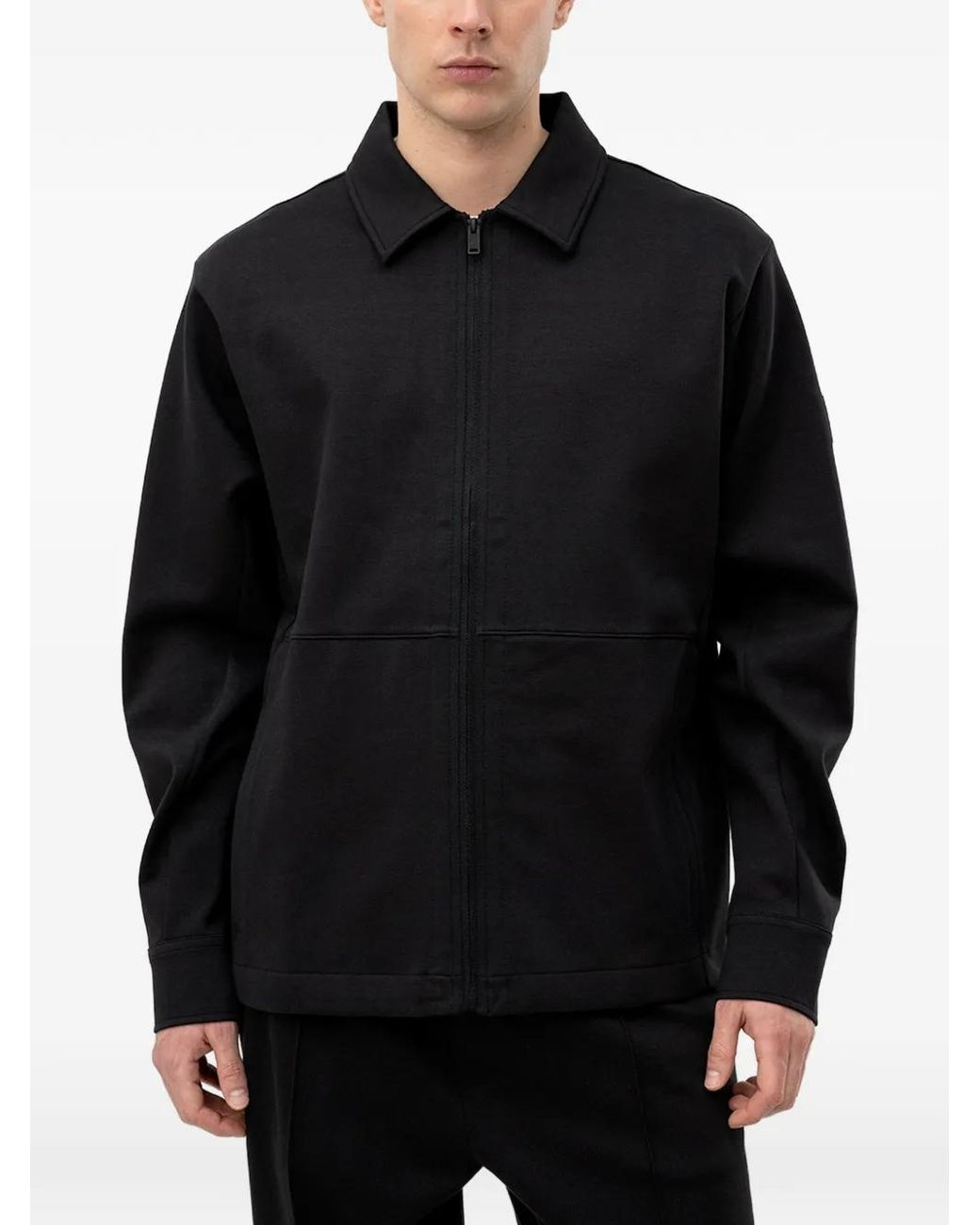 Boss Black Zip-Up Long-Sleeve Shirt for men