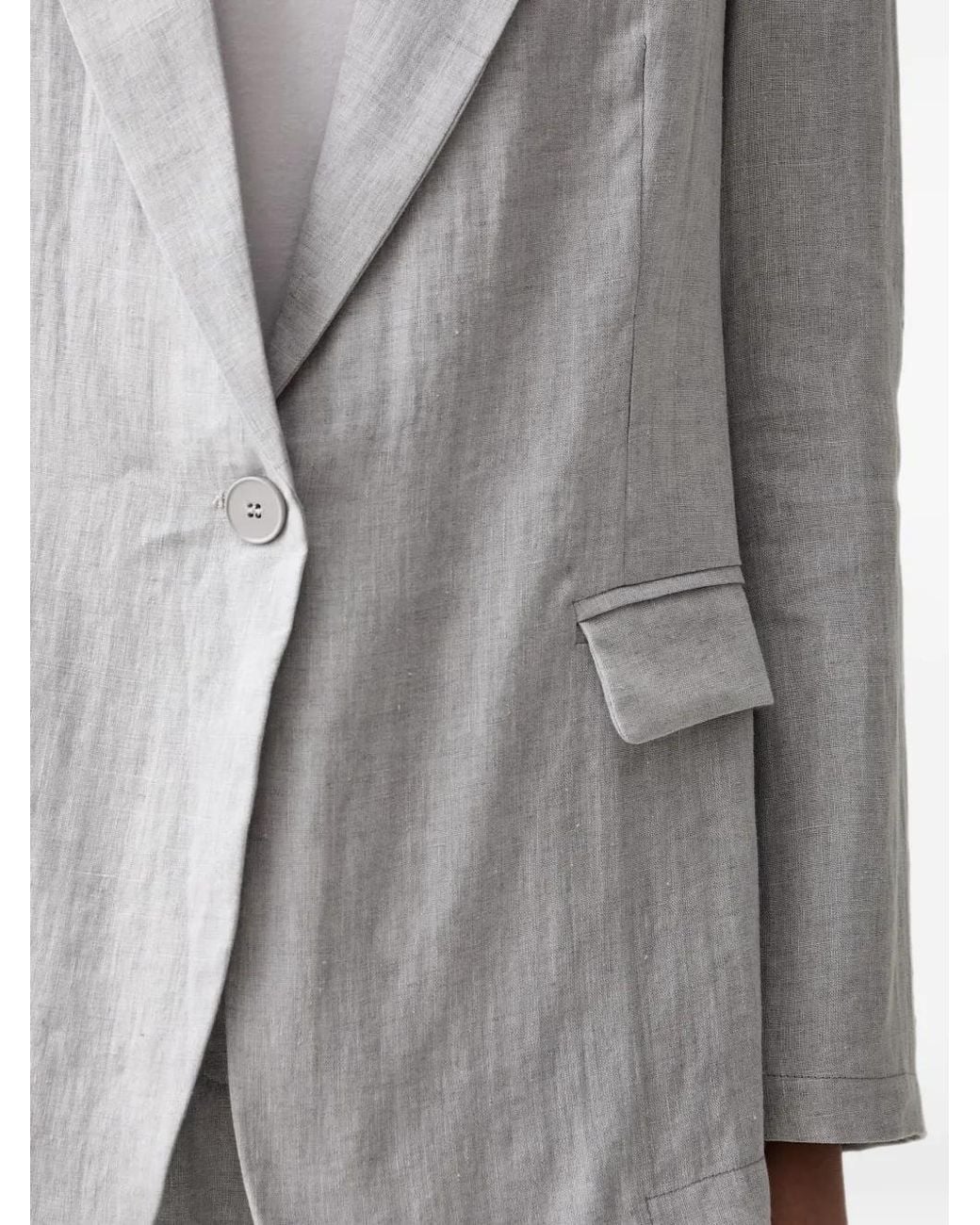 ViCOLO Gray Single-Breasted Notched-Lapels Blazer