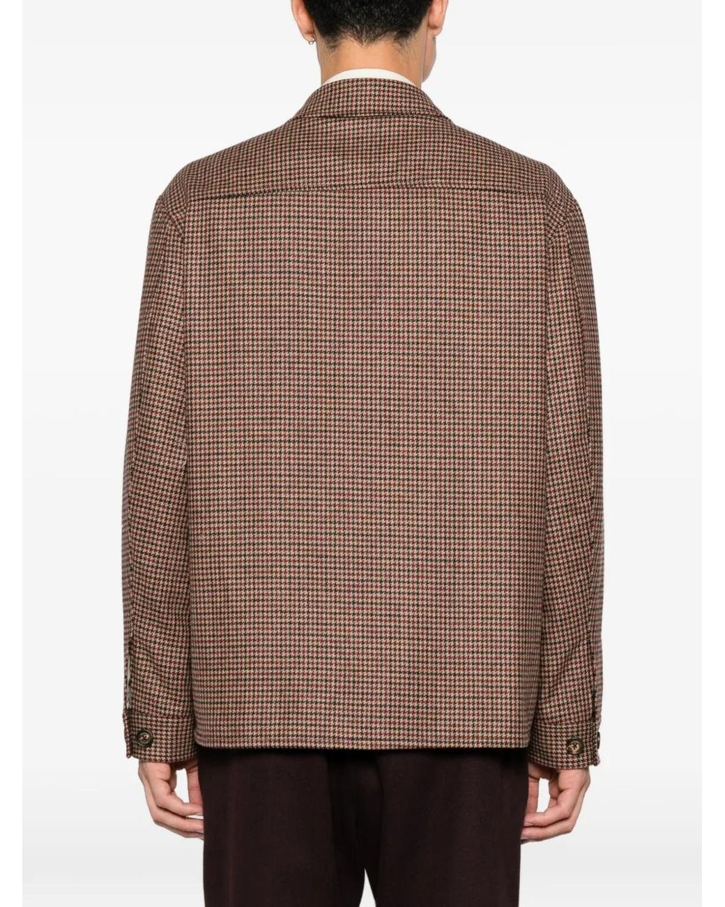 Eleventy Brown Veste À Motif Pied-De-Poule for men