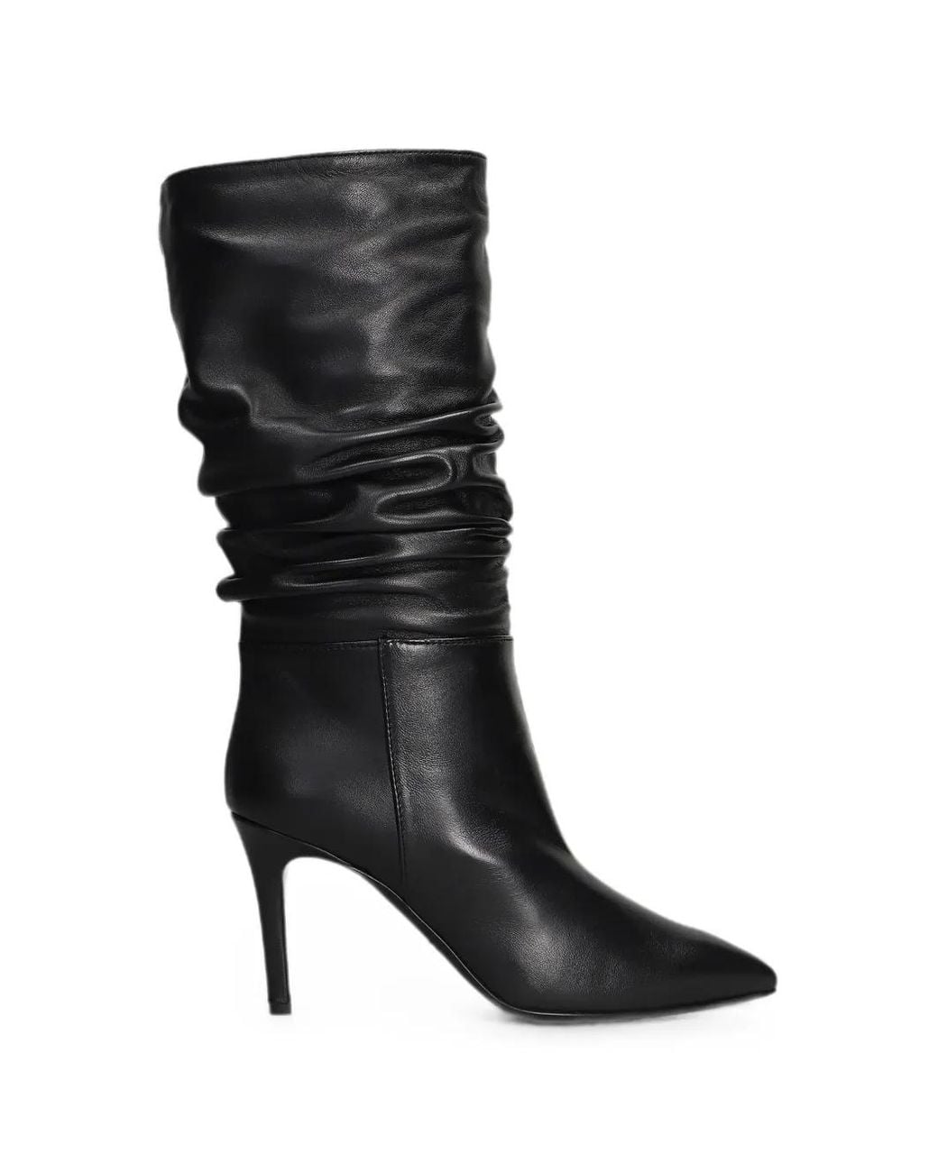 Via Roma 15 Black Bottes Froncées À Bout Pointu